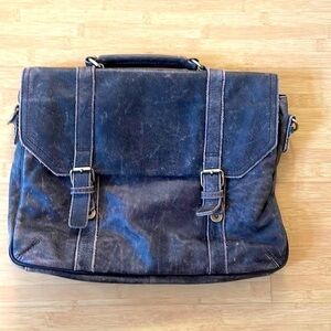 Pelle studios by Wilson leather black rivet vintage messenger leather bag purse